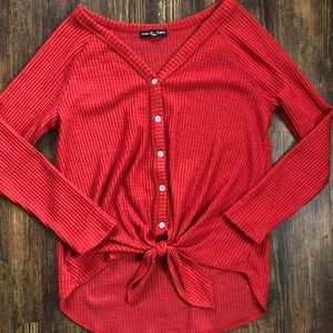 Knotted Long-Sleeve Top